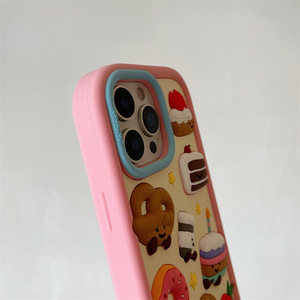 Pastel 3D para funda de teléfono móvil de silicona suave para 16/15/14/13/12 Pro Max funda bonita de dibujos animados a prueba de golpes - Product Image 4