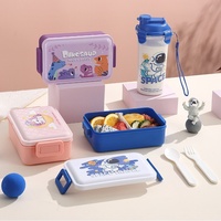 Lonchera Bento Estética para Niños 2026 con Botella de Agua, Libre de BPA, a Prueba de Fugas, Apta para Microondas, Contenedor para Preparación de Comidas para la Escuela