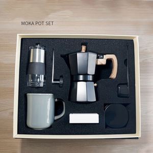 Ensemble moulin à café manuel, ensemble cafetière moka six pièces, coffret cadeau café, coffret cadeau machine à café manuelle - Product Image 2