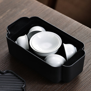 Travel <b>Tea</b> <b>Set</b> One Pot Four Cups Portable <b>Plastic</b> <b>Set</b> For Car Outdoor Office Use - Product Image 2
