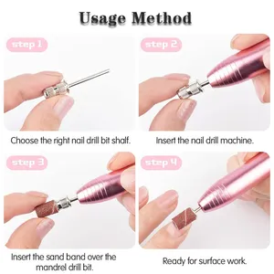 Mandrel <b>Nail</b> Drill Bits 3/32'' Sanding Bands for <b>Nail</b> Drill Shaft Pedicure Usage Manicure Tools - Product Image 3