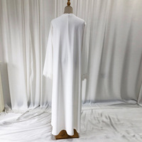 un tissu personnalisé de couleur blanche et noire pure Ensemble d'abaya à lacets floraux pour femmes musulmanes 2 pièces