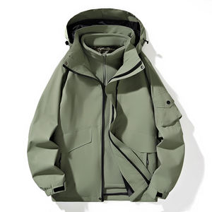 Vestes d'extérieur pour hommes, automne et hiver, nouvelle veste coupe-vent imperméable pour couple, veste Joker pour hommes, manteau de couleur unie, confortable et chaud - Product Image 3