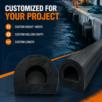 Bavette en caoutchouc EPDM de type D, longueur personnalisée, résistante à l'eau salée et à l'ozone, installation par boulons, protection pour quais de chantier naval