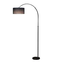 Lampadaire Arc avec télécommande et variateur d'intensité, lampadaires noirs pour salon