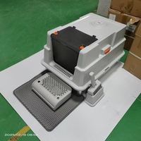 Bac à litière pour chat de très grande capacité, taille XXXL, entrée par le haut, en acier inoxydable, anti-fuite et fermé, poids 10 kg, directement de l'usine