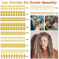Nouveaux Anneaux de Tresse 290 Pièces/Set Bijoux de Cheveux pour Dreadlocks Accessoires de Cheveux Breloques