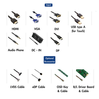 工业级/VGA/DVI/DP输入 LVDS/eDP接口 1920 X1200 TFT LCD控制板 AD驱动板