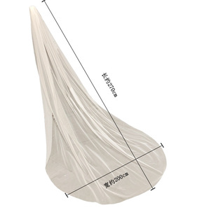 حجاب زفاف بسيط طويل بسيط ، حجاب ناعم لمسار الكاتدرائية ، غطاء رأس للزفاف ، حجاب أبيض بسيط - Product Image 5