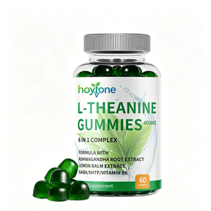 Gomitas <span class=keywords><strong>de</strong></span> L-Teanina 6 en 1 Personalizadas OEM, 400 mg <span class=keywords><strong>de</strong></span> GABA, Ashwagandha, 5-HTP, Calmante, Alivio del Estrés, Sueño Reparador, Gestión <span class=keywords><strong>de</strong></span> Energía Vegana - Product Image 1