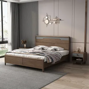 Phòng ngủ lưu trữ đồ nội thất giường gỗ rắn Giường hiện đại tất cả các kích thước giường gỗ rắn