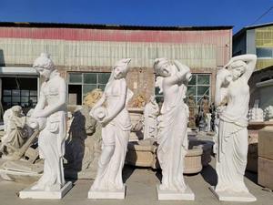 手彫りの大理石像女の子等身大大理石像セクシー女の子ヌード女性像工場卸売 - Product Image 2