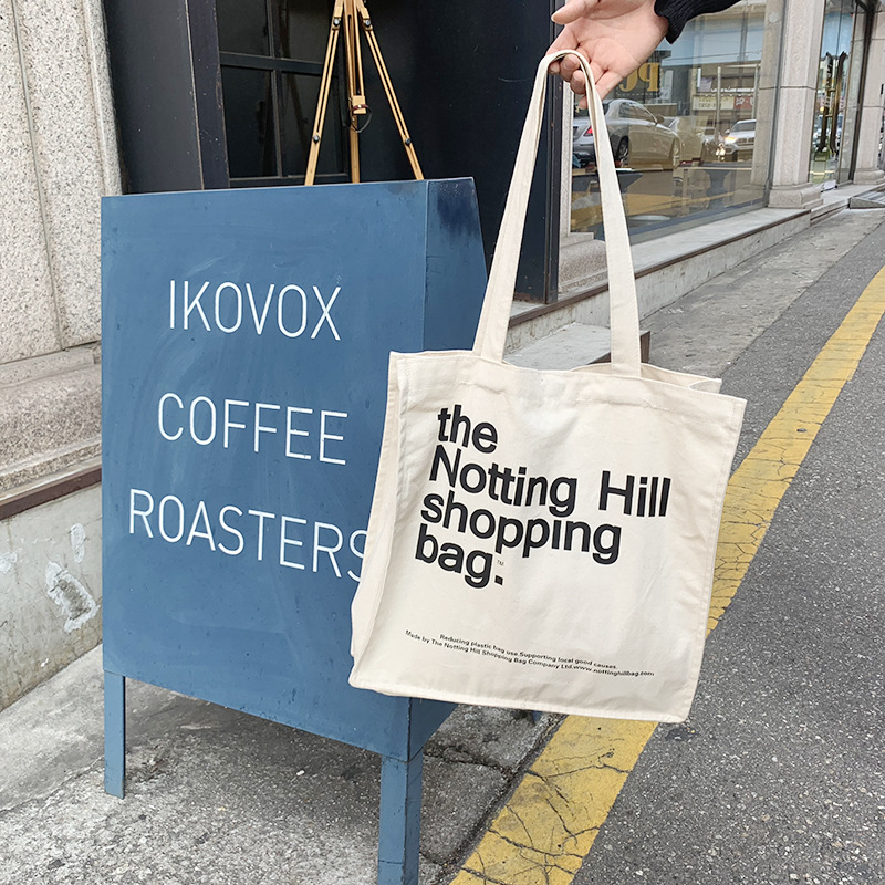 Wholesale Custom Logo Printed Reusable Eco Friendly Canvas Shopping Cotton Tote Bag with inside pockets
