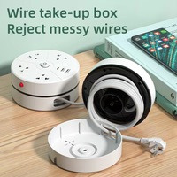 Multiprise rétractable compacte avec 4 ports USB-A et prise britannique, rallonge multi-prises universelle pour usage domestique