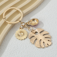 Porte-clés mousqueton mignon bijoux faits main Eanmel avec de belles fleurs d'insectes et de grandes feuilles pour femmes hommes cadeaux d'amitié