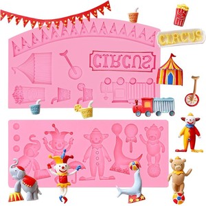 Animal Circus Theme Fondant Mold Chocolate Cake Decorating Clay Mold For DIY Party Supplies - Product Image 1