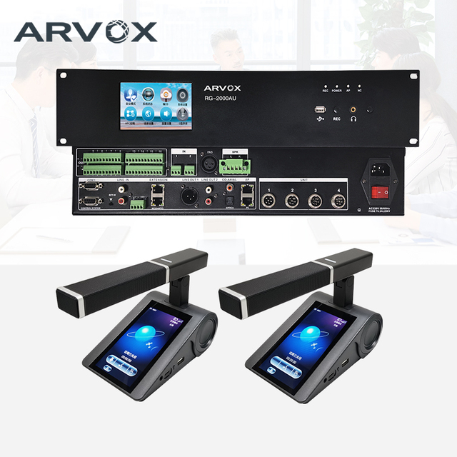 Hybrid Meeting Audio Solution Ceiling Microphone Array Desktop Wired Network Discussing POE Conference System With Voting