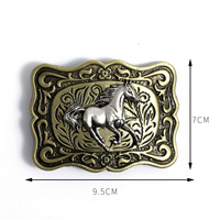 Boucle de ceinture de cowboy western avec motif en alliage gaufré, boucle lisse, accessoires de ceinture de style américain en gros