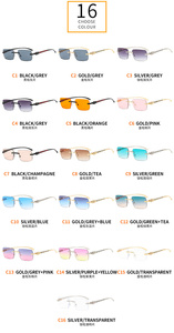 <span class=keywords><strong>2025</strong></span>金属ヒョウ柄ヘッドおしゃれカラフルなグラデーションサングラスUv400パーソナライズされた小型長方形スクエアリムレスサングラス - Product Image 3