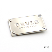 Plaque métallique personnalisée avec logo gravé, étiquette en alliage métallique pour accessoires de maroquinerie