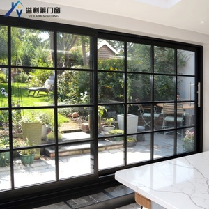 <span class=keywords><strong>Porta</strong></span> <span class=keywords><strong>Scorrevole</strong></span> Doppia in Lega di Alluminio con Isolamento Termico e Acustico, Vetro Basso Emissivo, Stile Americano, per Interni, Giardini, Supermercati e Uso Esterno - Product Image 3