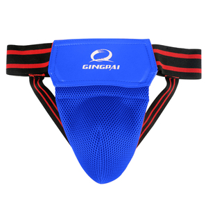 GINGPAI rosso nero adulto maschio MMA sospensorio Sanda Taekwondo Kick Boxing maglia traspirante ingegneria plastica protezione protezione - Product Image 6