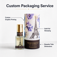 Emballage personnalisé en papier cylindrique pour parfum avec logo imprimé, boîte en carton pour parfum, tube en carton personnalisé