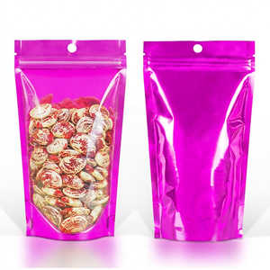 Aluminum <b>Foil</b> Stand up Pouch with Clear <b>Window</b> Ziplock Resealable Mylar Bag Food Packaging Bag for Pet Food Candy & Gift - Product Image 2