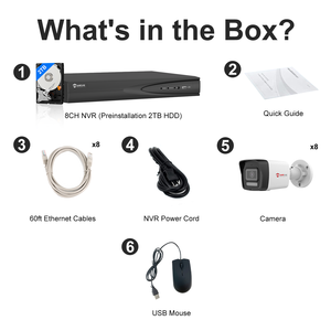 Système de caméra bullet POE 8MP 4K, stock US, 8 caméras avec NVR 8 canaux, disque dur 2 To, détection humaine et véhicule, caméra de sécurité intelligente à double éclairage, IP67 - Product Image 2
