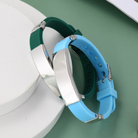 Pulsera de Silicona de Acero Titanio con Grabado de Identificación Personalizado, Alerta Médica, Diabetes Tipo 1 y 2, Brazalete, Correa de Reloj