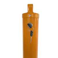 Poteau de sécurité amovible en acier, verrouillable à clé, pour la circulation et le stationnement, barrière de protection portable à fixer au sol
