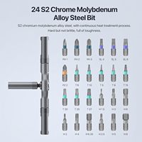 Jeu de tournevis magnétiques - Kit d'outils à cliquet mini 24-en-1 avec embouts métalliques et étui de rangement pour réparation DIY PC/Mobile/Montre/Vélo