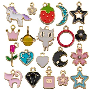 Mix enamel charms Beads DIY Earrings Bracelet Pendant Accessories For Necklace Jewelry making wholesale