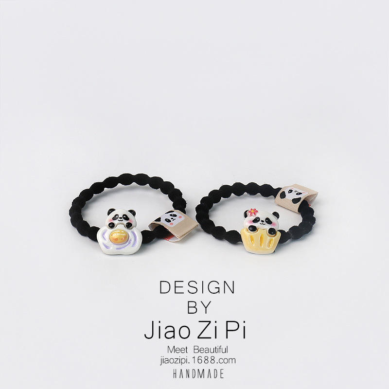 Cute Cartoon Little Panda Fries Snack Food Kids Girls Internet Celebrity Hair Rope Hair Tie Plastic/Resin Hair Ring