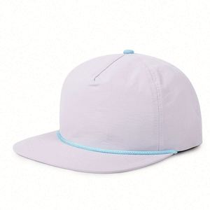 Wholesale Original High Quality New Caps Mens <b>Flat</b> Brim Baseball Fitted Cap 5-Panel Gorra Snapback <b>Hat</b> Cap With Rope - Product Image 3