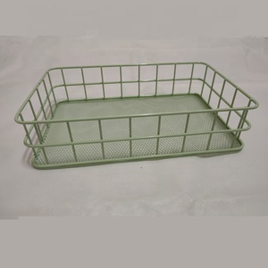 2023 Hot Wholesale Light Green Powder Coated Eco-Friendly Counter Metal <strong>Wire</strong> <strong>Basket</strong> for Kitchen Use - Product Image 2