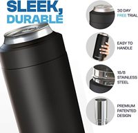 Refroidisseur de canettes universel Frost Buddy - Convient aux canettes fines, 12 &amp;   16oz (Noir Mat) |   20 fois plus froid, restaure la fraîcheur jusqu'à 24 heures |   Élégant