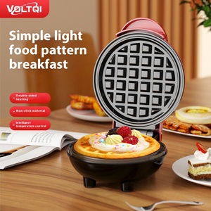 Mini máquina para hacer gofres, tostadora, máquina para hacer sándwiches, máquina multifuncional para el desayuno, eléctrica, con forma de corazón, antiadherente, de aluminio - Product Image 1