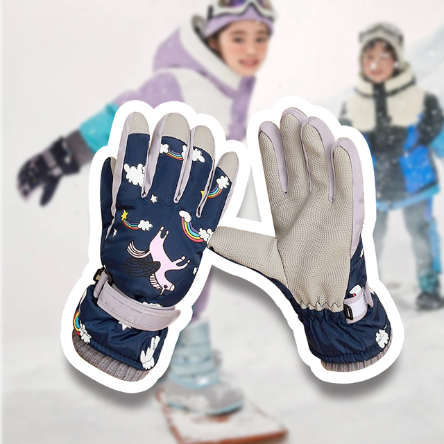 Winter Children Ski Gloves Outdoor Sports Cycling Mitten Mountain Warm Kids Snow Gloves New Waterproof Snowboarding Mittens