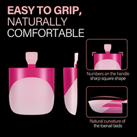 Aillsa – Kit de faux ongles élégants à bout français pour les orteils – Ongles carrés courts à presser, réutilisables, couverture complète, en acrylique, 150 pièces