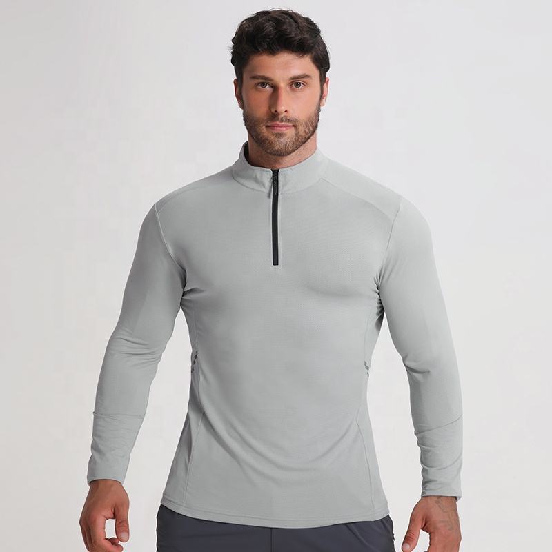 Custom Logo Compressed High Elastic Half Zipper Shirts