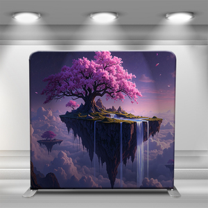 Custom 8x8ft Tension Fabric Photo Booth Telón de fondo Portable Dye Sublimation Full Color Printed Banner - Product Image 1
