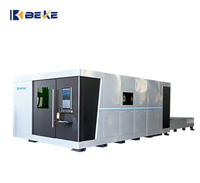 Machine de découpe laser à fibre entièrement automatique 4020-6KW avec refroidissement par eau, nouvelle marque BEKE, système de contrôle Cypcut, prend en charge AI/PLT/DXF