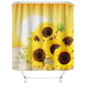 Commercio all'ingrosso di girasole 3D digitale stampato impermeabile non-slip <span class=keywords><strong>tenda</strong></span> della doccia quattro-pezzo del vestito pavimento <span class=keywords><strong>stuoia</strong></span> - Product Image 3
