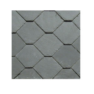 Tuile de toit en <span class=keywords><strong>ardoise</strong></span> naturelle noire de forme ronde, matériau en <span class=keywords><strong>ardoise</strong></span> rouillée, bord fendu, finition de surface flammée, résistant aux acides, extérieur de villa - Product Image 6