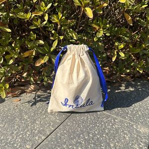 Fashion Durable Cotton <b>Drawstring</b> Bag Custom Logo Printing Cotton Dust <b>Pouch</b> With Silk Ribbons - Product Image 6