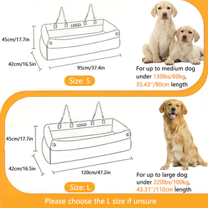 Luxus-Hundebetten Kunstleder-Hundeautositz-Erhöhung Doppelsitze Haustier-Autositz-Bett mit Sicherheitsgurt Anpassbares LOGO Haustierbetten - Product Image 2