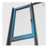Fenêtres à battants verticaux à ouverture vers l'extérieur en aluminium avec cadre en alliage d'aluminium et verre trempé double vitrage imperméable personnalisé pour salle de bain
