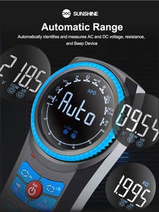 El multímetro giratorio de rango automático Sunshine mide la resistencia de voltaje CA/CC y la función de pitido - Product Image 2