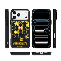 Coque de téléphone AG Feeling Black Edge avec motif puzzle doré pour iPhone 17, 17 Pro Max, 16 Pro, 15 – Coque magnétique